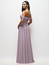 Alt View 5 Thumbnail - Lilac Dusk Off-the-Shoulder Draped Chiffon Maxi Dress