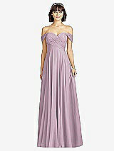 Alt View 1 Thumbnail - Suede Rose Off-the-Shoulder Draped Chiffon Maxi Dress