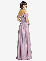 Alt View 2 Thumbnail - Suede Rose Off-the-Shoulder Draped Chiffon Maxi Dress