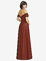 Alt View 2 Thumbnail - Auburn Moon Off-the-Shoulder Draped Chiffon Maxi Dress