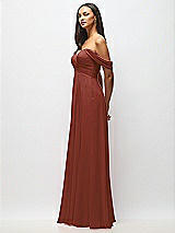 Alt View 4 Thumbnail - Auburn Moon Off-the-Shoulder Draped Chiffon Maxi Dress