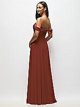 Alt View 5 Thumbnail - Auburn Moon Off-the-Shoulder Draped Chiffon Maxi Dress