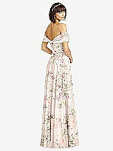 Alt View 2 Thumbnail - Blush Garden Off-the-Shoulder Draped Chiffon Maxi Dress