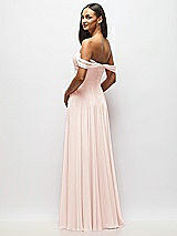 Alt View 5 Thumbnail - Blush Off-the-Shoulder Draped Chiffon Maxi Dress