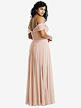 Rear View Thumbnail - Cameo Off-the-Shoulder Draped Chiffon Maxi Dress