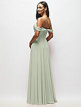 Alt View 5 Thumbnail - Celadon Off-the-Shoulder Draped Chiffon Maxi Dress