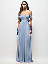 Alt View 3 Thumbnail - Cloudy Off-the-Shoulder Draped Chiffon Maxi Dress