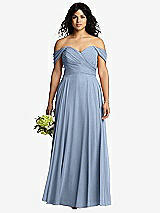 Front View Thumbnail - Cloudy Off-the-Shoulder Draped Chiffon Maxi Dress