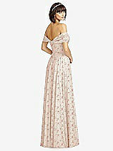 Alt View 2 Thumbnail - Coquette Floral Print Off-the-Shoulder Draped Chiffon Maxi Dress