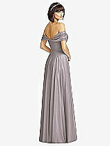 Alt View 2 Thumbnail - Cashmere Gray Off-the-Shoulder Draped Chiffon Maxi Dress