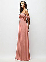Alt View 4 Thumbnail - Desert Rose Off-the-Shoulder Draped Chiffon Maxi Dress