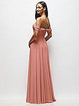 Alt View 5 Thumbnail - Desert Rose Off-the-Shoulder Draped Chiffon Maxi Dress