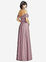 Alt View 2 Thumbnail - Dusty Rose Off-the-Shoulder Draped Chiffon Maxi Dress