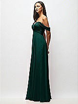 Alt View 4 Thumbnail - Evergreen Off-the-Shoulder Draped Chiffon Maxi Dress