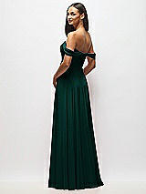 Alt View 5 Thumbnail - Evergreen Off-the-Shoulder Draped Chiffon Maxi Dress