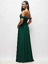 Alt View 5 Thumbnail - Hunter Green Off-the-Shoulder Draped Chiffon Maxi Dress