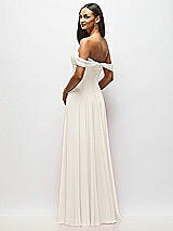 Alt View 5 Thumbnail - Ivory Off-the-Shoulder Draped Chiffon Maxi Dress