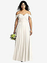 Front View Thumbnail - Ivory Off-the-Shoulder Draped Chiffon Maxi Dress