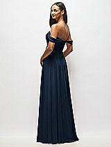 Alt View 5 Thumbnail - Midnight Navy Off-the-Shoulder Draped Chiffon Maxi Dress