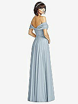 Alt View 2 Thumbnail - Mist Off-the-Shoulder Draped Chiffon Maxi Dress