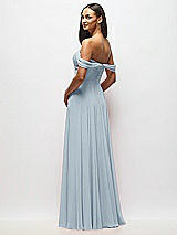 Alt View 5 Thumbnail - Mist Off-the-Shoulder Draped Chiffon Maxi Dress