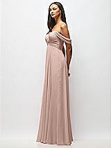 Alt View 4 Thumbnail - Neu Nude Off-the-Shoulder Draped Chiffon Maxi Dress