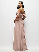 Alt View 5 Thumbnail - Neu Nude Off-the-Shoulder Draped Chiffon Maxi Dress