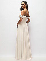 Alt View 5 Thumbnail - Oat Off-the-Shoulder Draped Chiffon Maxi Dress