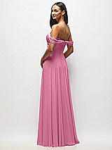 Alt View 5 Thumbnail - Orchid Pink Off-the-Shoulder Draped Chiffon Maxi Dress