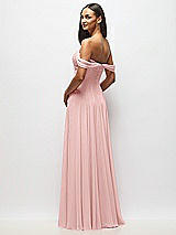 Alt View 5 Thumbnail - Rose Off-the-Shoulder Draped Chiffon Maxi Dress