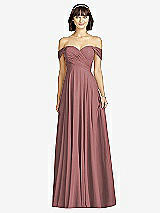 Alt View 1 Thumbnail - Rosewood Off-the-Shoulder Draped Chiffon Maxi Dress