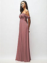 Alt View 4 Thumbnail - Rosewood Off-the-Shoulder Draped Chiffon Maxi Dress