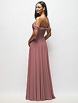 Alt View 5 Thumbnail - Rosewood Off-the-Shoulder Draped Chiffon Maxi Dress
