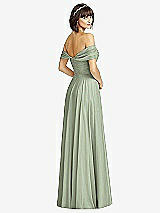 Alt View 2 Thumbnail - Sage Off-the-Shoulder Draped Chiffon Maxi Dress