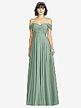 Alt View 1 Thumbnail - Seagrass Off-the-Shoulder Draped Chiffon Maxi Dress