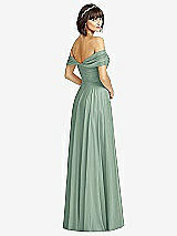 Alt View 2 Thumbnail - Seagrass Off-the-Shoulder Draped Chiffon Maxi Dress