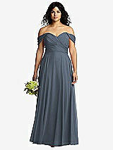 Front View Thumbnail - Silverstone Off-the-Shoulder Draped Chiffon Maxi Dress