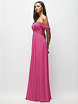 Alt View 4 Thumbnail - Tea Rose Off-the-Shoulder Draped Chiffon Maxi Dress