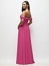 Alt View 5 Thumbnail - Tea Rose Off-the-Shoulder Draped Chiffon Maxi Dress