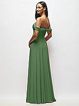 Alt View 5 Thumbnail - Vineyard Green Off-the-Shoulder Draped Chiffon Maxi Dress