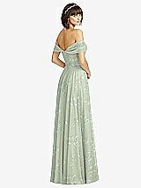 Alt View 2 Thumbnail - Vintage Primrose Sage Off-the-Shoulder Draped Chiffon Maxi Dress