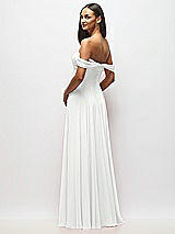 Alt View 5 Thumbnail - White Off-the-Shoulder Draped Chiffon Maxi Dress