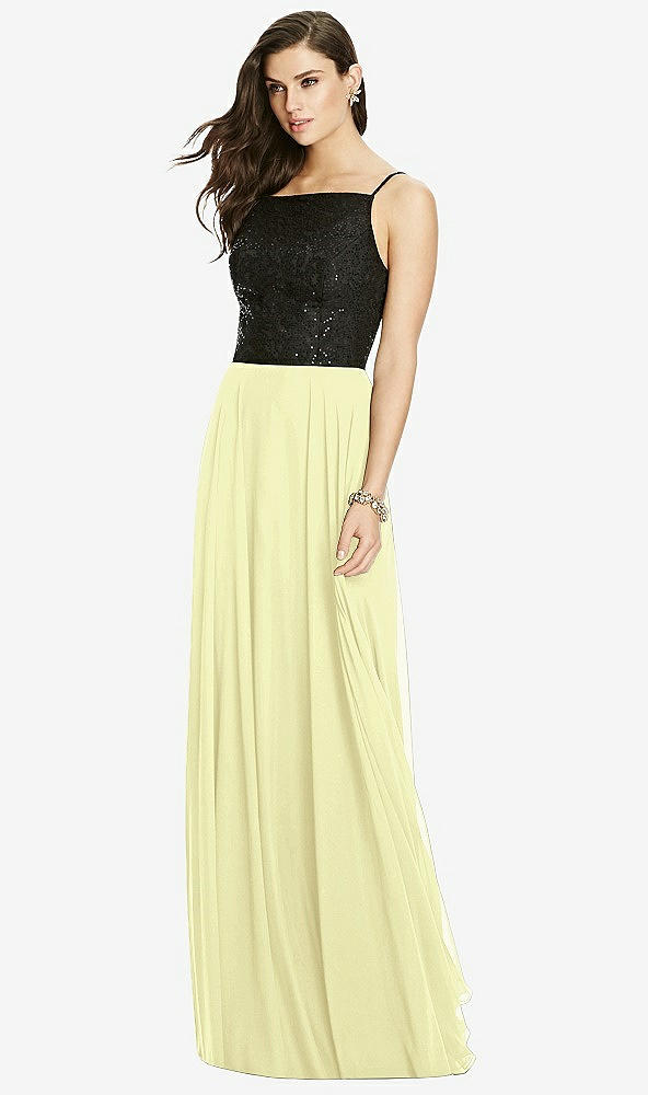 Front View - Butter Yellow Chiffon Maxi Skirt