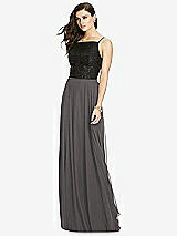 Front View Thumbnail - Caviar Gray Chiffon Maxi Skirt