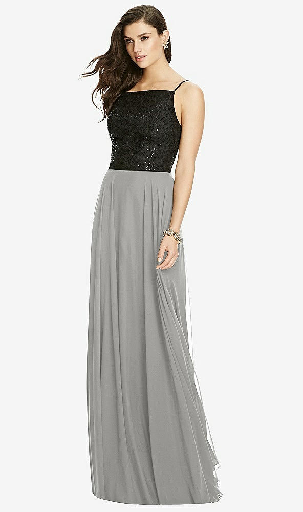 Front View - Chelsea Gray Chiffon Maxi Skirt