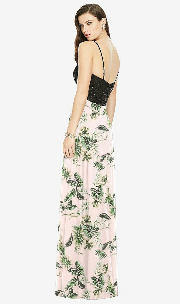 Back View - Palm Beach Print Chiffon Maxi Skirt