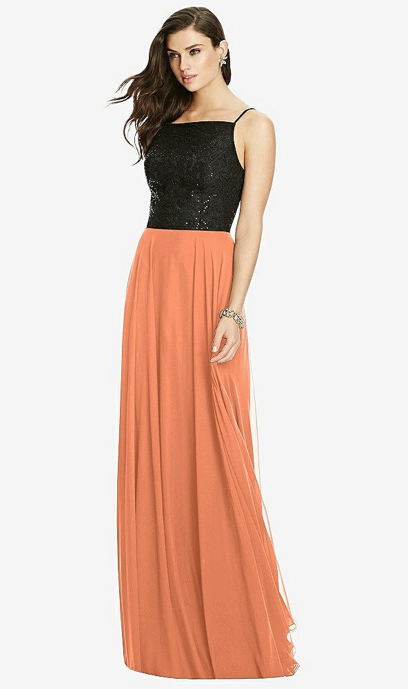 Front View - Sweet Melon Chiffon Maxi Skirt