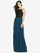 Front View Thumbnail - Atlantic Blue Chiffon Maxi Skirt