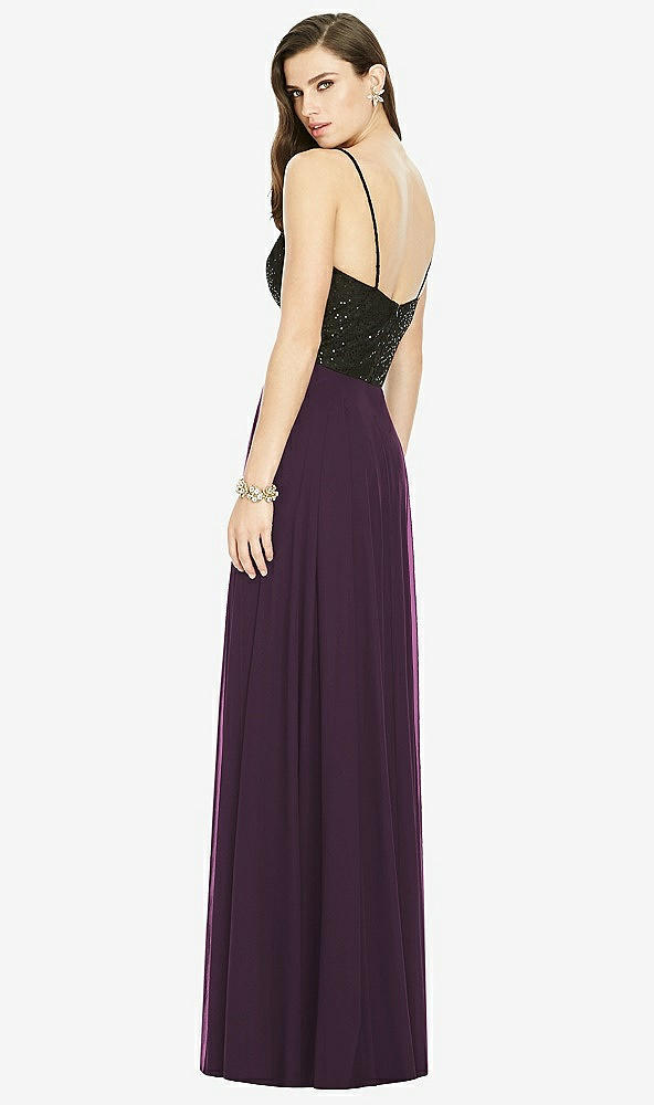 Back View - Aubergine Chiffon Maxi Skirt