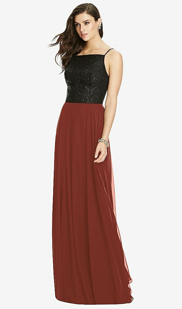 Front View - Auburn Moon Chiffon Maxi Skirt